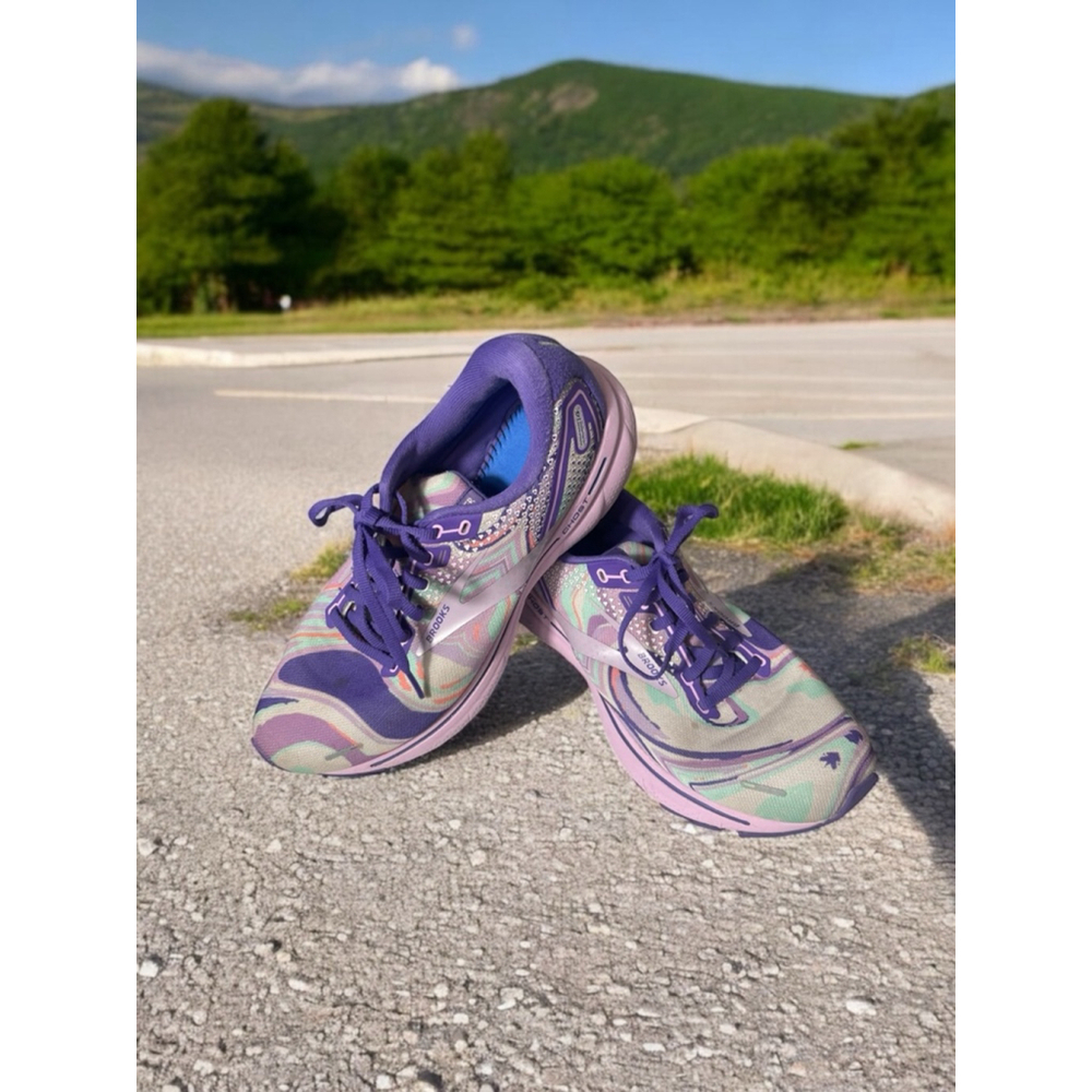 Size 10 Womens Brooks Ghost 14 Empower Her Running Shoes Purple Multi-color READ